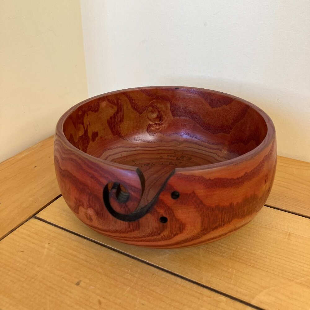 Wood Yarn Bowl Knitting & Crochet Wooden Accessory 3" x 6"